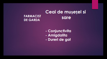 Ceai de mușețel si sare