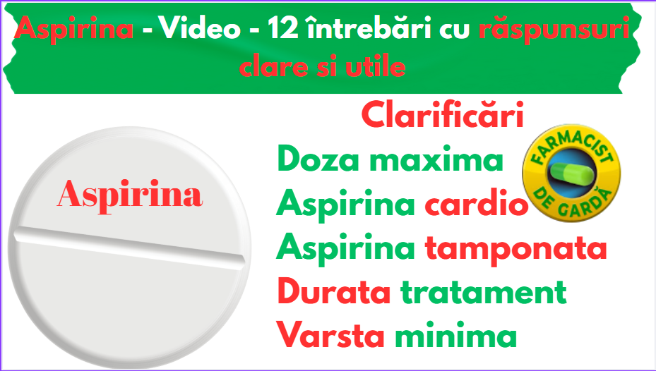 Aspirina - video - 12 intrebari cu raspunsuri